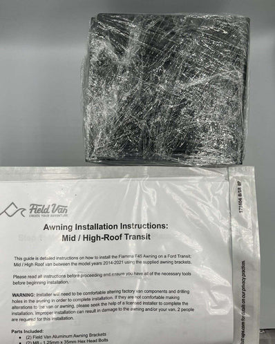 Ford Transit High Roof Fiamma F45s Awning Brackets, set  w/ Instructions - Poptop World
