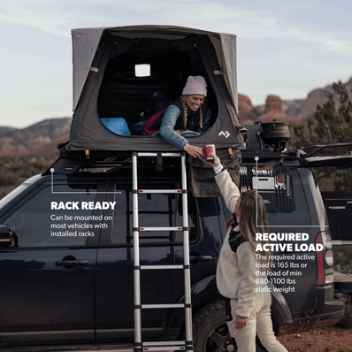 Dometic TRT 140 AIR, Inflatable Rooftop Tent, Fits 2 People, Made with Weathershield™ TC Material and a Tri-Fold Design, Ladder and Pump Included - Poptop World 