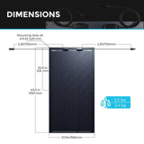 Renogy 100 Watt 12 Volt Black Division Ultra Lightweight MonoC Flex Solar Panel - Poptop World 