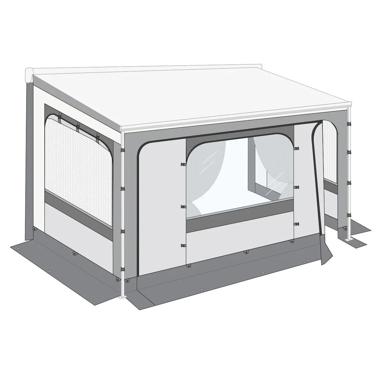 Fiamma Ultra-Light 350 F45/F65/F80 Camper Van Privacy Awning Enclosure 07350-02- - Poptop World 