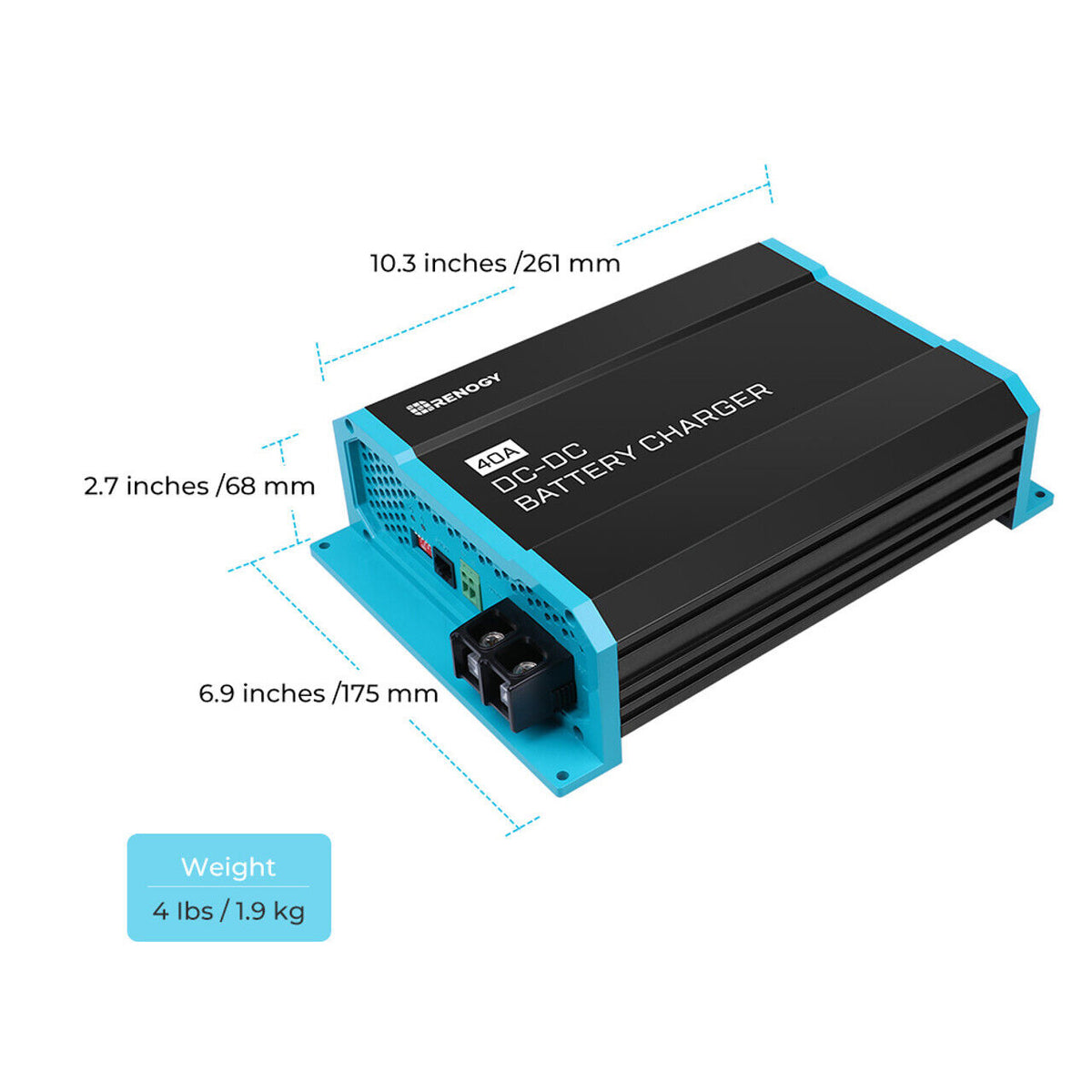 Renogy 20A, 40A, 60A, 12V DC to DC On-Board Battery Charger AGM FLD GEL LFP RV - Poptop World 