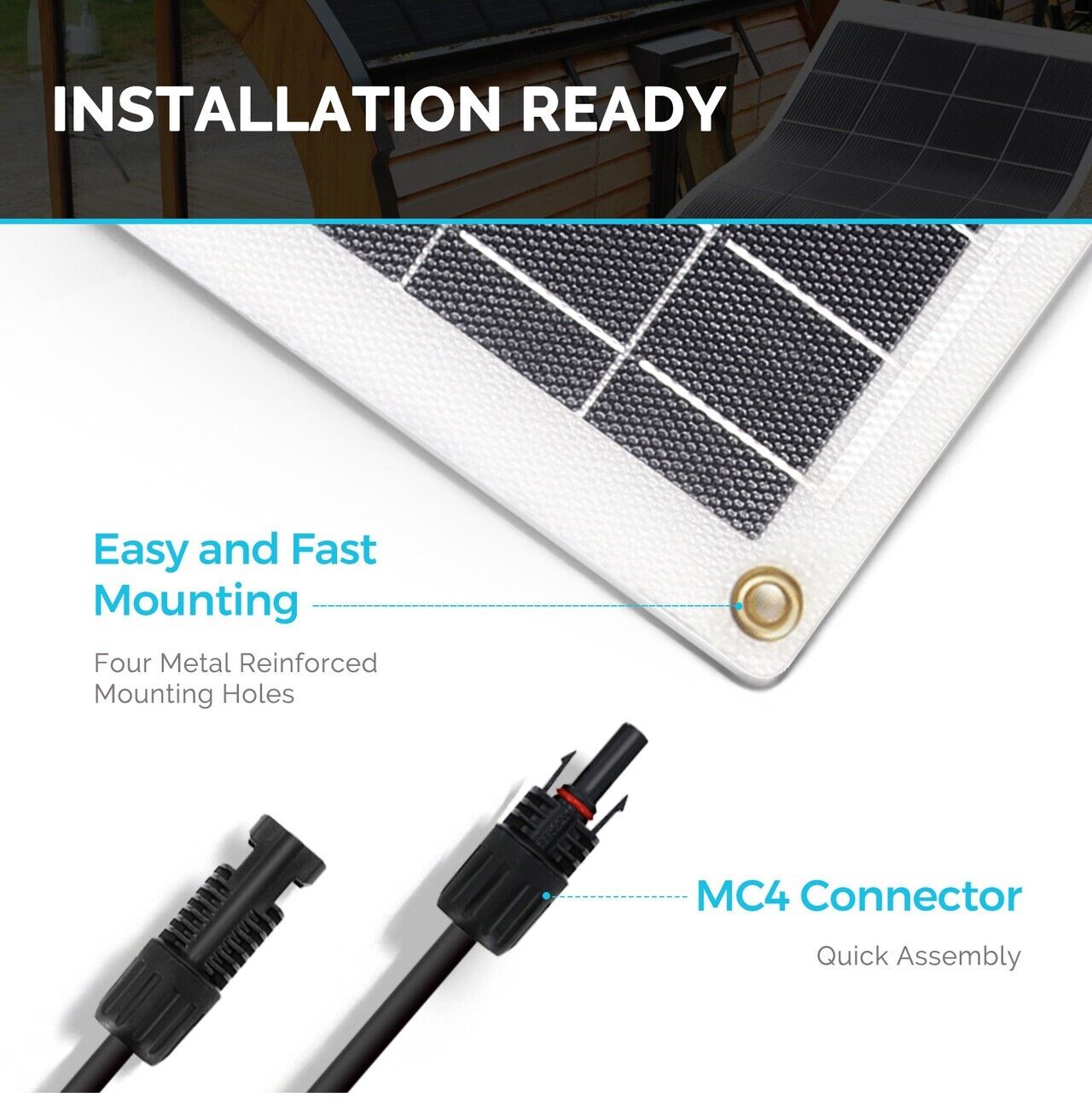 Renogy  50 Watt 12 Volt Flexible Monocrystalline Solar Panel - Poptop World 