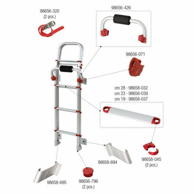Fiamma Deluxe 8 Step Motorhome Ladder - Red/Silver (02426-02) - Poptop World 