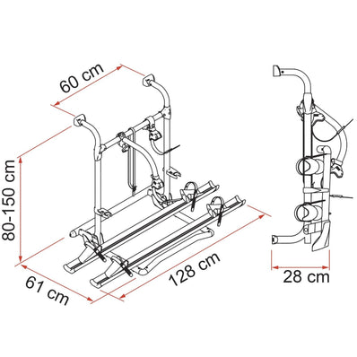 Fiamma Carry Bike Pro RV Bicycle Rack ( C, E-Bike, C + E-Bike) 02094-10A 02094B1 - Poptop World 