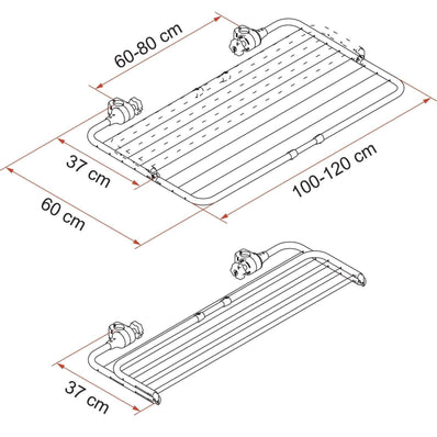 Fiamma Easy Dry Carry-Bike Clothes Airer Rack for Campervans - No Drilling, Fold - Poptop World 