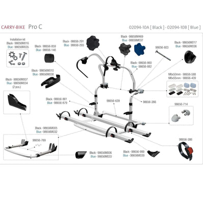 Fiamma Carry Bike Pro RV Bicycle Rack ( C, E-Bike, C + E-Bike) 02094-10A 02094B1 - Poptop World 