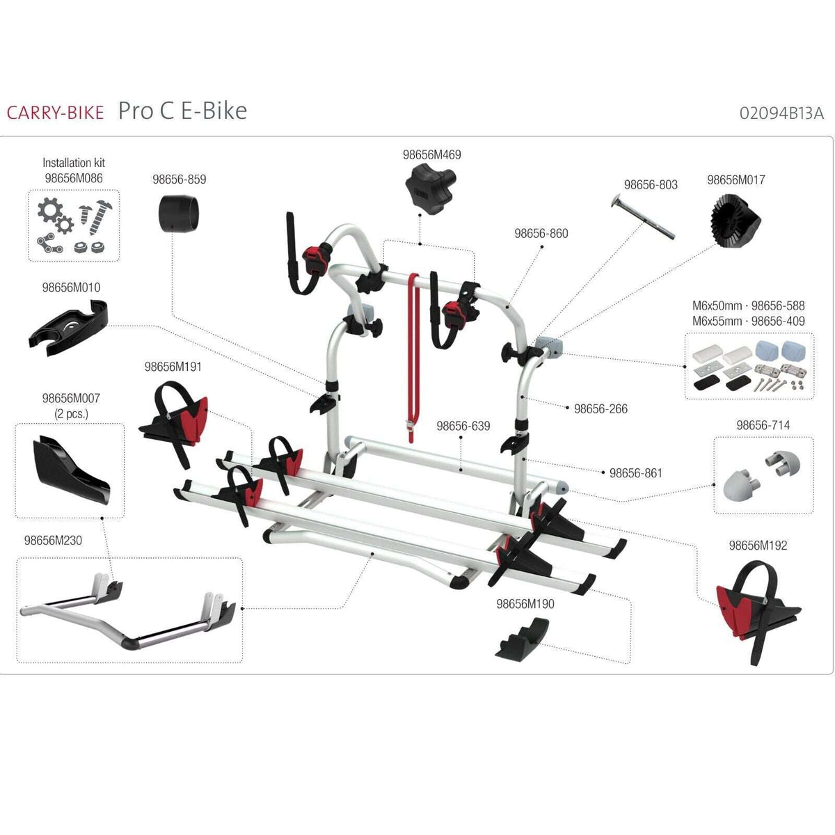 Fiamma Carry Bike Pro RV Bicycle Rack ( C, E-Bike, C + E-Bike) 02094-10A 02094B1 - Poptop World 