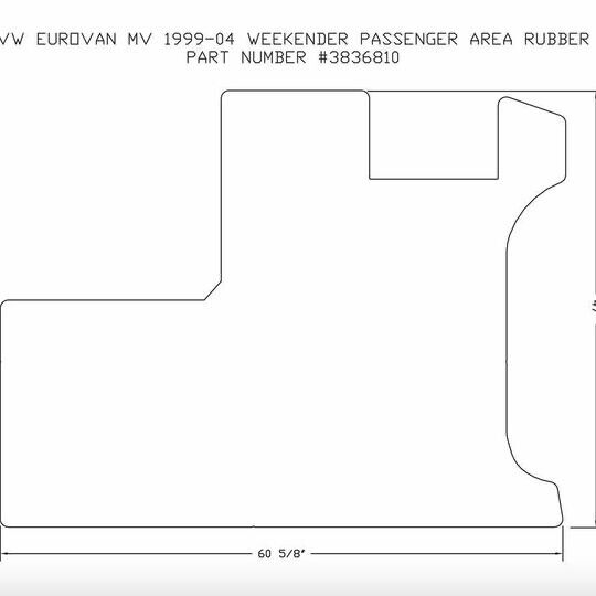 Living/Passenge Area All weather RUBBER MAT VW Eurovan Weekender & MV 1993-2003 - Poptop World 
