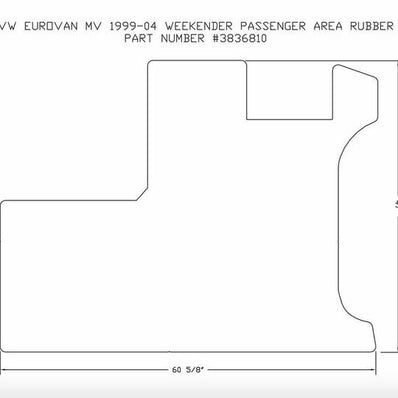 Living/Passenge Area All weather RUBBER MAT VW Eurovan Weekender & MV 1993-2003 - Poptop World 