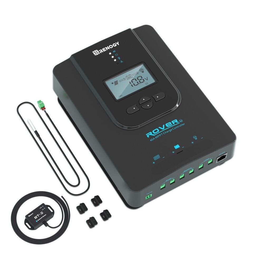Renogy Rover Li 40Amp MPPT Solar Charge Controller W/BT-1 Bluetooth Module RS232 - Poptop World 
