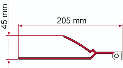 Fiamma - F45 Awning - Long Roof Install Bracket "B" 02096-01 - Poptop World 