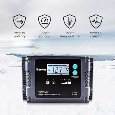 Renogy 100Watt 12Volt Mono Foldable Solar Suitcase W/ 20A Voyager for RV Camping - Poptop World 