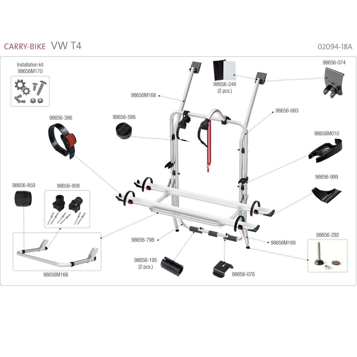 Fiamma Carry-Bike Rack for VW T4 (Volkswagen Eurovan T4) - Poptop World 