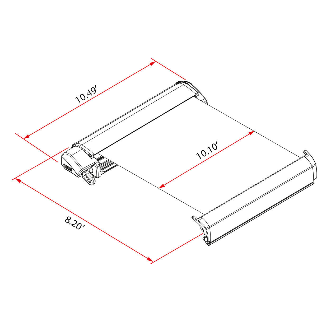 Fiamma F80S 320 Campervan Shade Awning Kit (10'6") - 8'2" extension - Poptop World 