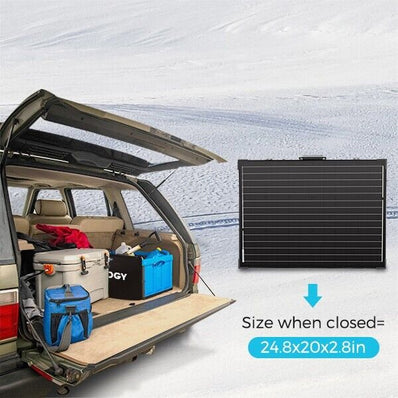 Renogy 100Watt 12Volt Mono Foldable Solar Suitcase W/ 20A Voyager for RV Camping - Poptop World 