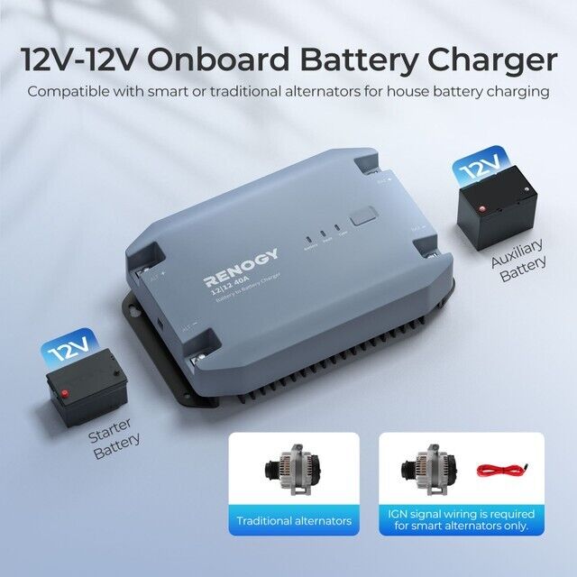 Renogy 12V 40A DC to DC Battery Charger (RBC40D1U-US) - Poptop World 