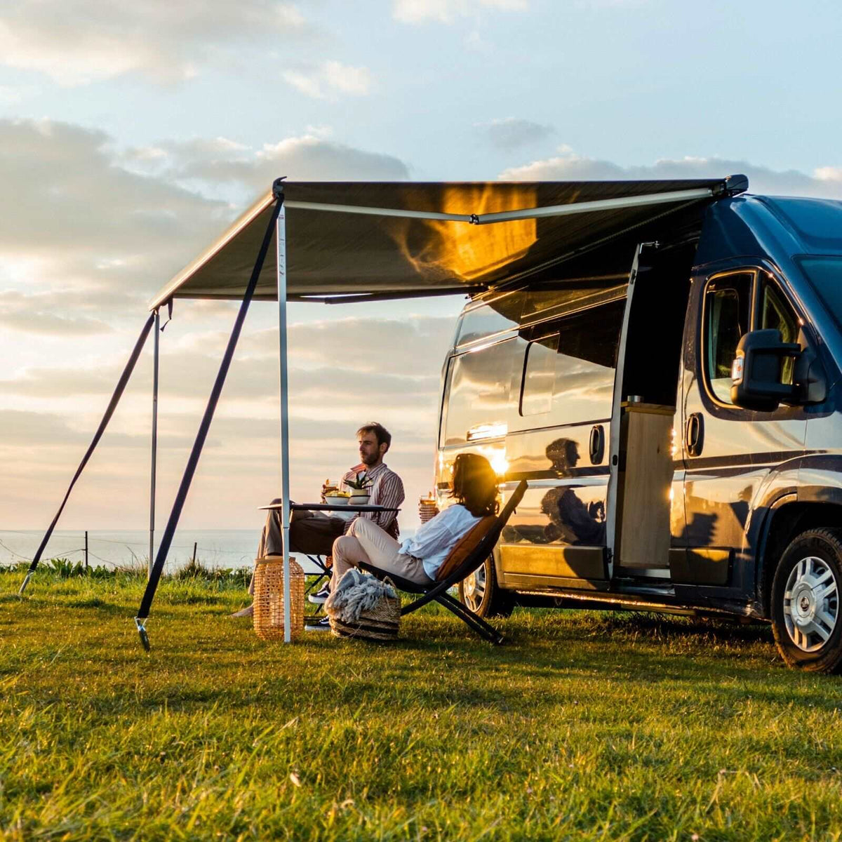 Fiamma F80S 370- 12'2" Awning Motorhome Caravan Van - Royal Grey - Poptop World 
