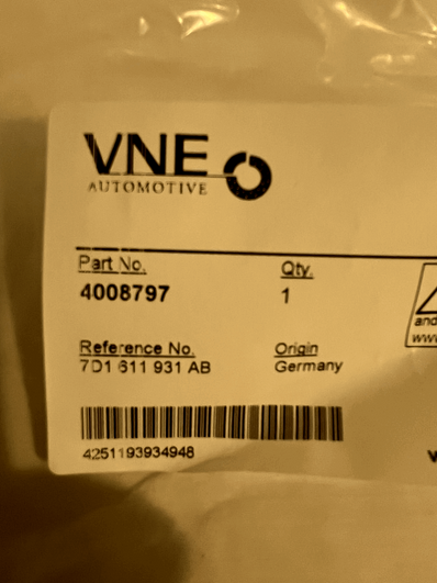 For 2001-2003 Volkswagen EuroVan Brake Booster Vacuum Hose  7D1 611 931 AB - Poptop World 