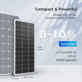 Renogy 12V 100W Solar Panel Monocrystalline PV Power Charger for RV Home Rooftop - Poptop World 