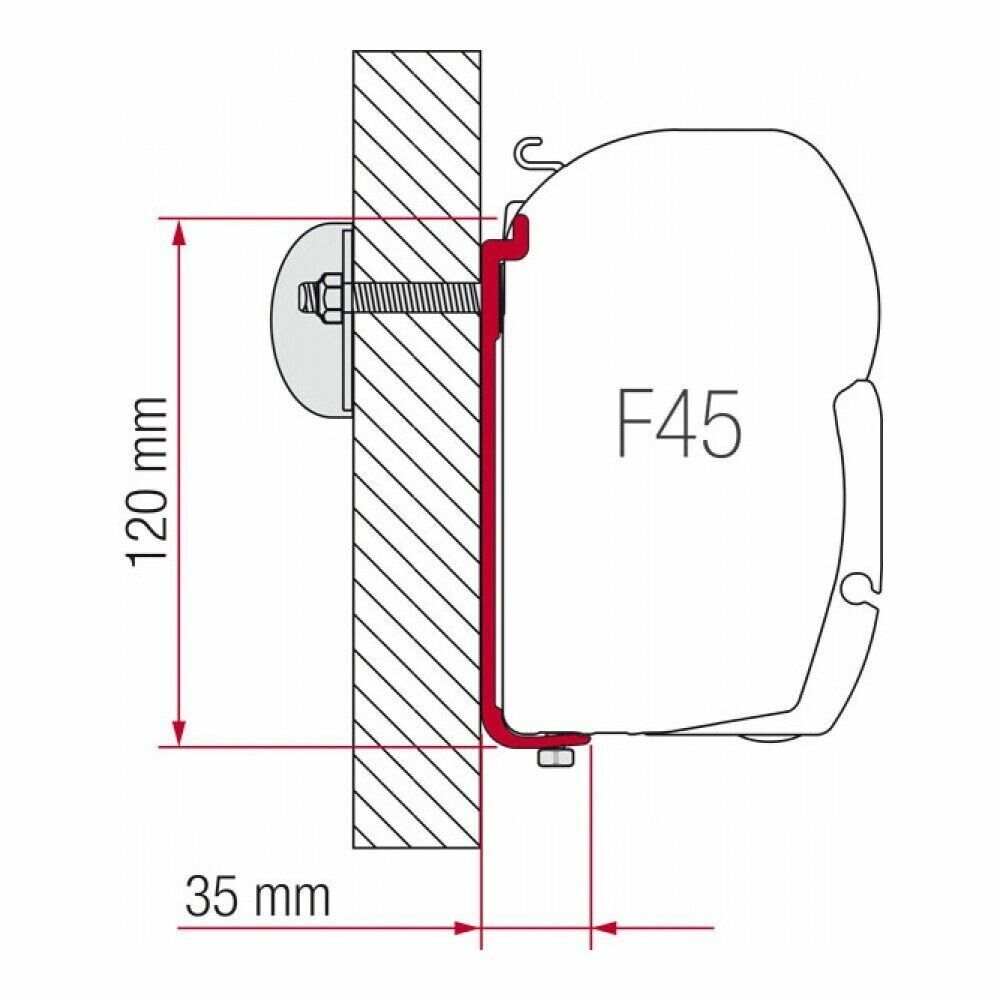 Fiamma F45S Awning Mounting Bracket Kit AS 400 (450 to 500 cm) (98655-390) - Poptop World 