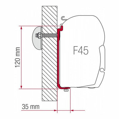 Fiamma F45S Awning Mounting Bracket Kit AS 400 (450 to 500 cm) (98655-390) - Poptop World 