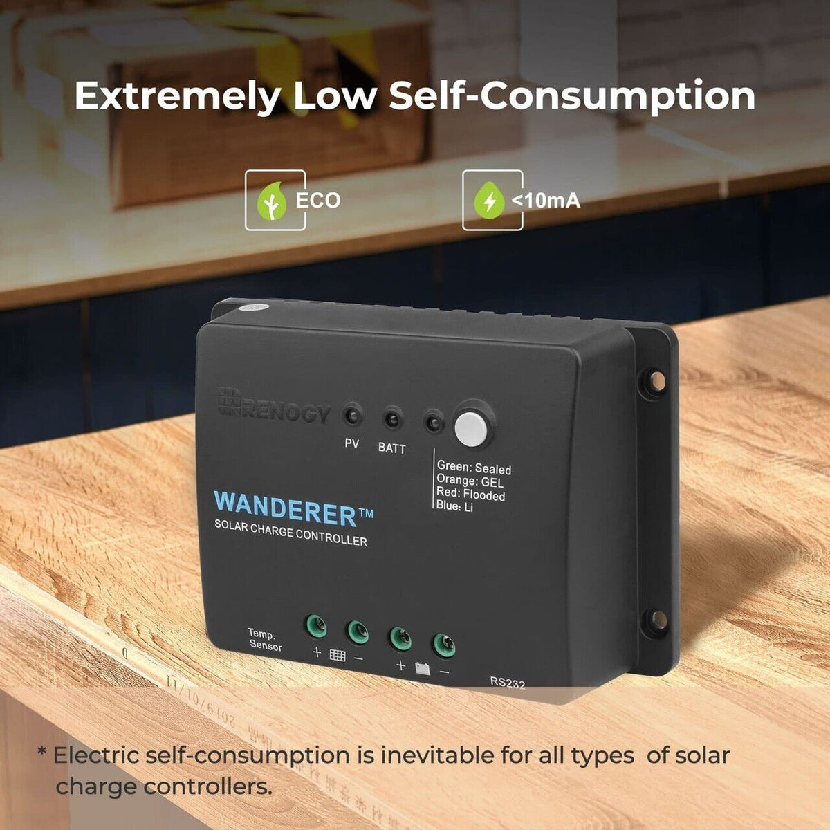 Renogy Wanderer Li 30A 12V PWM Negative Ground Solar Charge Controller - Poptop World 