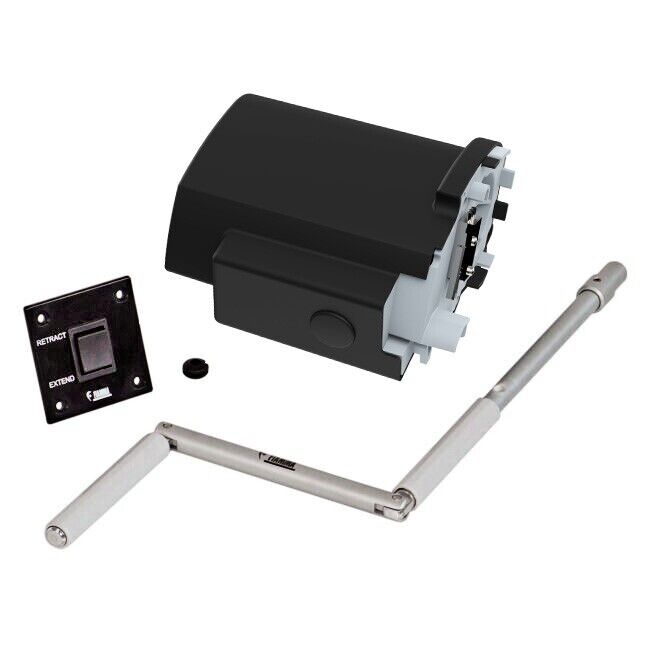 Fiamma F80S Motor Kit Compact -Deep Black 07929-01H Motorized Retractable Awning - Poptop World 