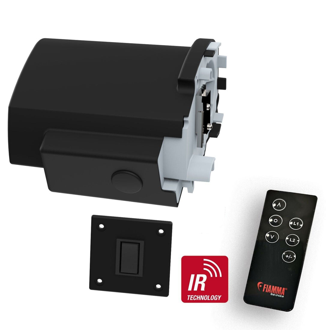 Fiamma F80S Motor Kit Plus with Remote Control (Black) 07929-02H - Poptop World 