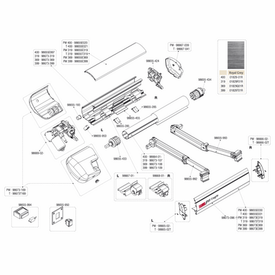 Fiamma 98673-169 OEM F65 Eagle V.73 Awning Motor Cover - White - Poptop World 