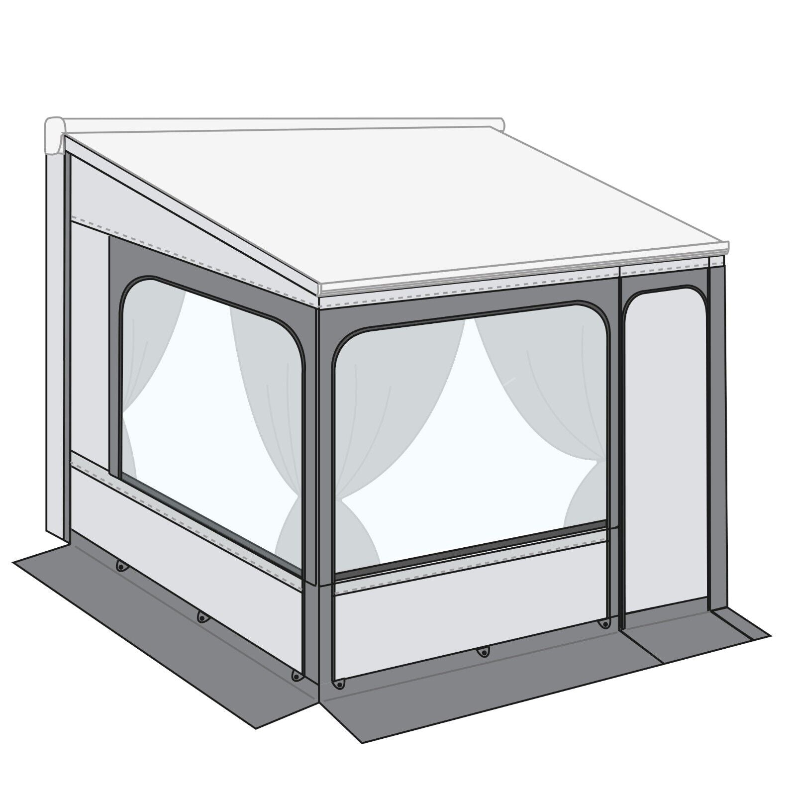 Fiamma Awning Privacy Room 300 Medium for Fiamma F45S Awning (08366A01) - Poptop World 