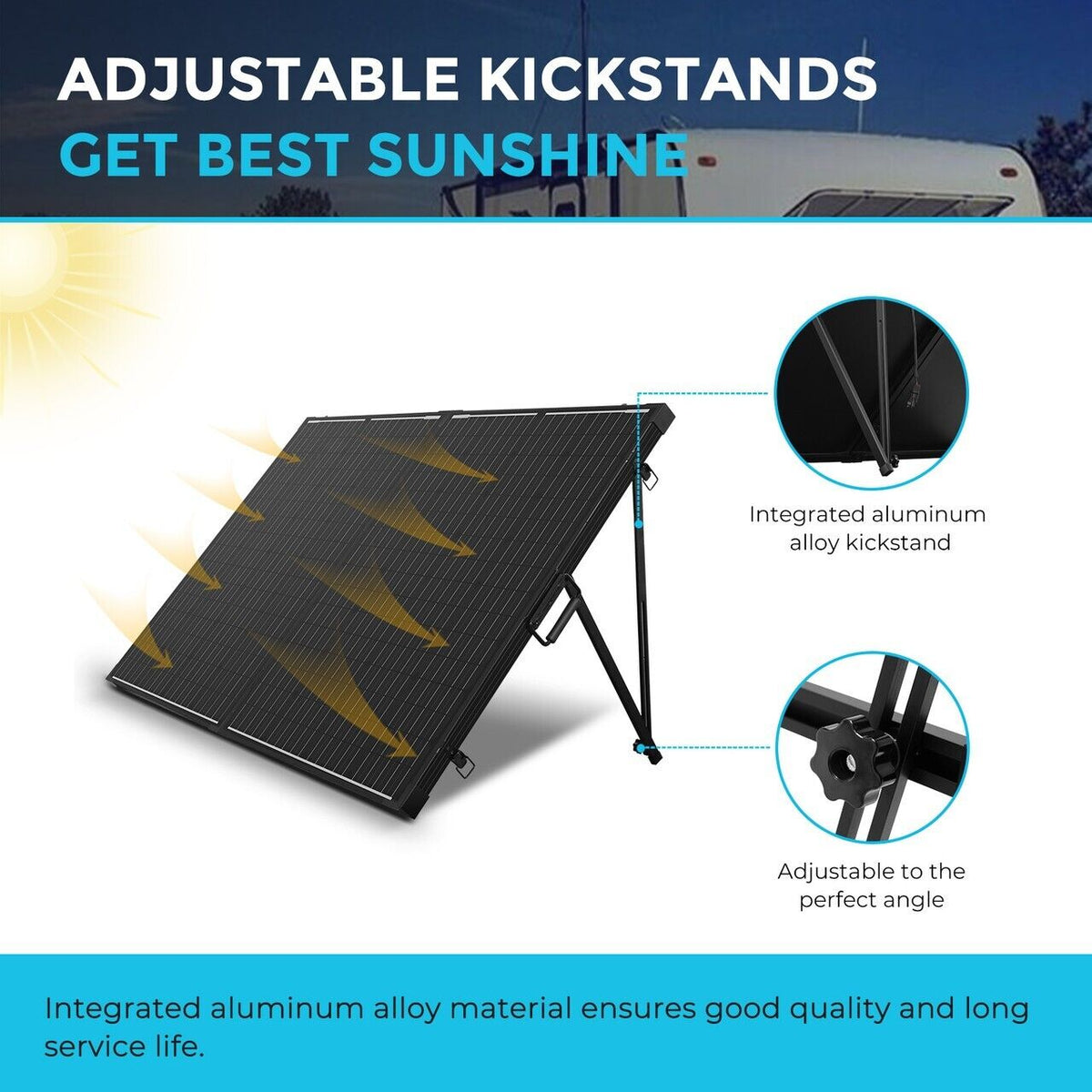 Renogy 200Watt 12Volt Mono  Solar Suitcase W/ 20A Voyager for RV Campervan - Poptop World 