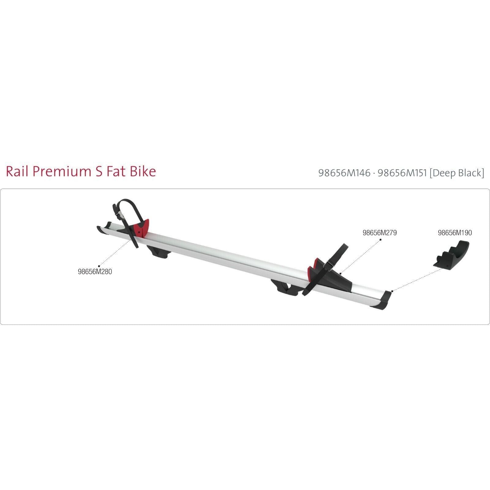Fiamma Rail Premium XL for Carry-Bike Racks (Deep Black) (98656M153) - Poptop World 