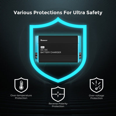 Renogy 60A 12V DC to DC On-Board Battery Charger AGM FLD GEL LFP RV Boat - Poptop World 