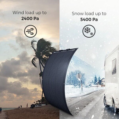 Renogy 100 Watt 12 Volt Black Division Ultra Lightweight MonoC Flex Solar Panel - Poptop World 