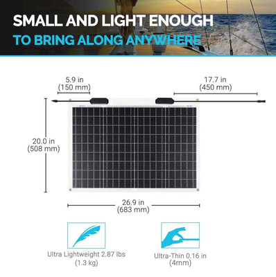 Renogy  50 Watt 12 Volt Flexible Monocrystalline Solar Panel - Poptop World 