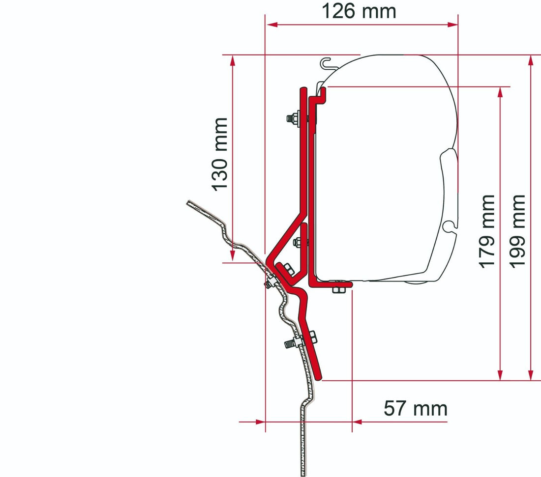 Fiamma F45S Awning Mounting Bracket for Volkswagen Eurovan/Vanagon (98655-292) - Poptop World 