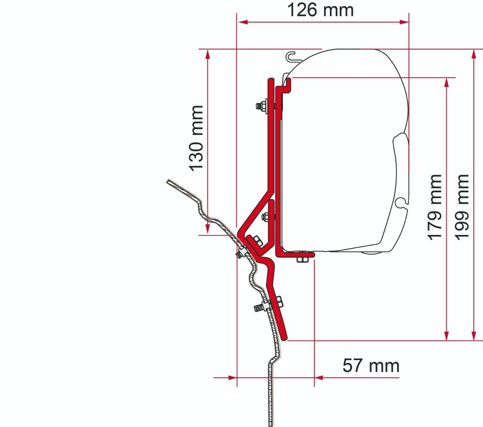 Fiamma F45S Awning Mounting Bracket for Volkswagen Eurovan/Vanagon (98655-292) - Poptop World 