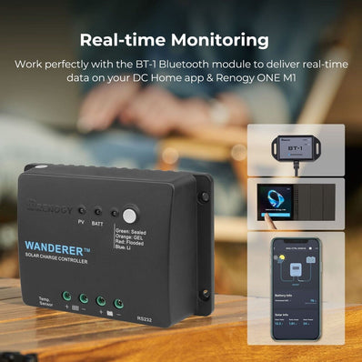 Renogy Wanderer Li 30A 12V PWM Negative Ground Solar Charge Controller - Poptop World 
