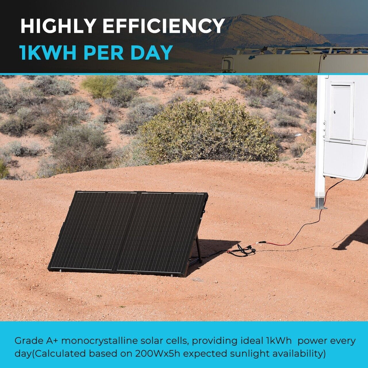 Renogy 200Watt 12Volt Mono  Solar Suitcase W/ 20A Voyager for RV Campervan - Poptop World 