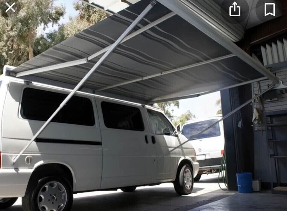 FIAMMA F45S AWNING 10' Titanium Silver Case Gray Awning Eurovan Vanagon Sprinter - Poptop World 