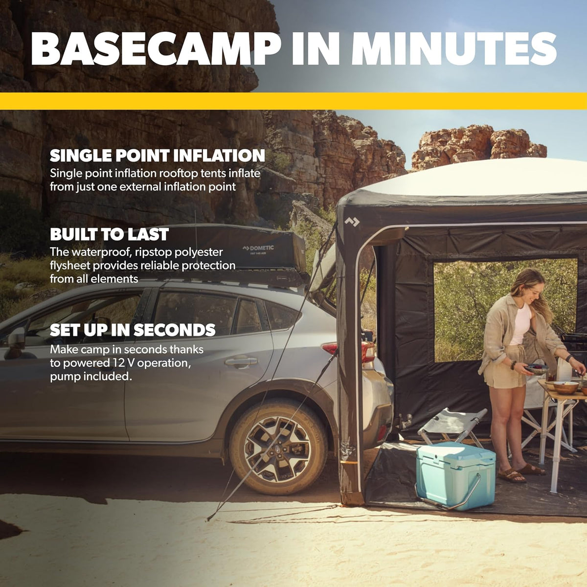 Dometic HUB 2 REDUX Inflatable Shelter - Drive-Away Van Awning - Poptop World 