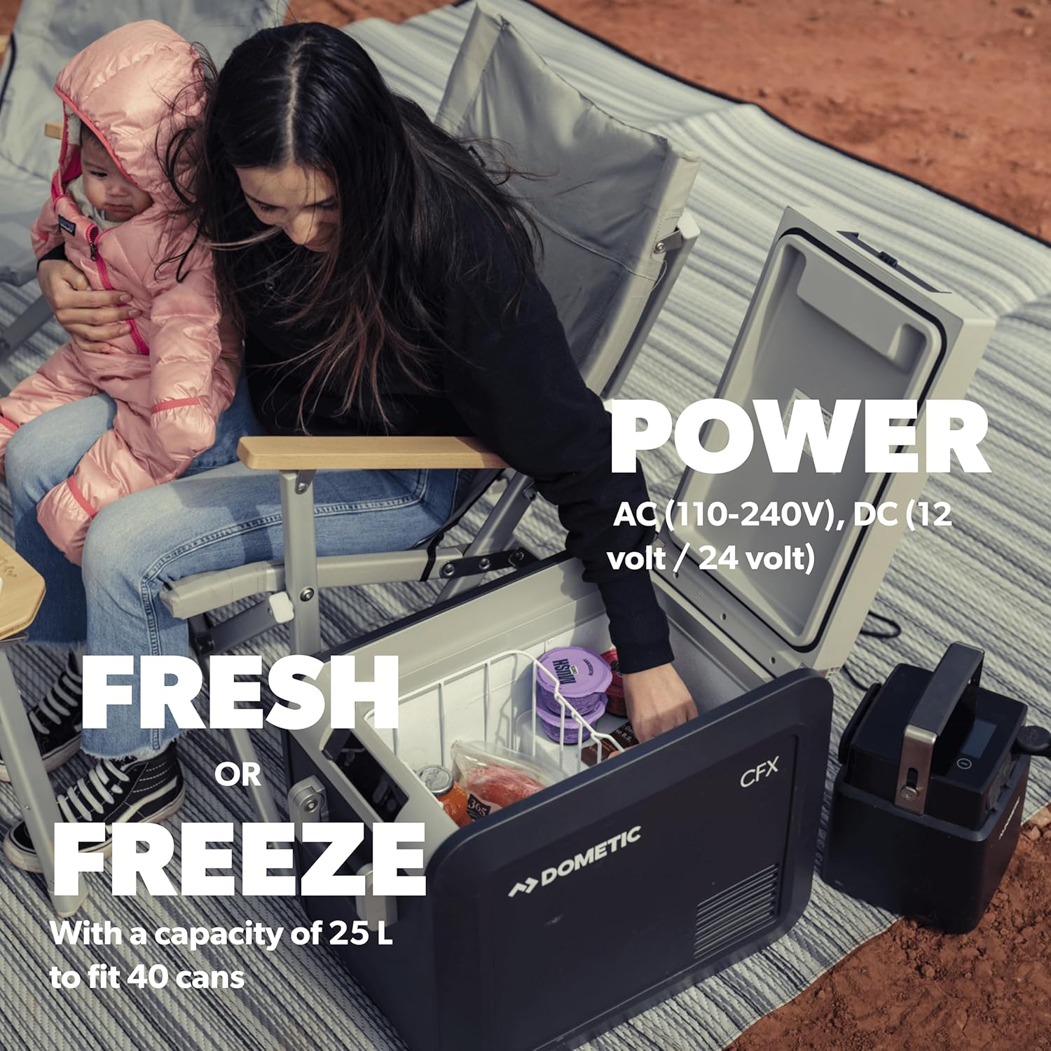 Dometic CFX3 25 Portable Electric Cooler and Freezer - 25L, 12/24V, WiFi App Control - Poptop World 