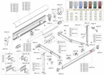 Fiamma F45S Awning Lead Bar Left-Hand Inner End Cap (Polar White) 98655-556