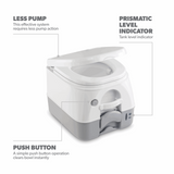 Dometic 972 Portable Toilet – Compact Push-Button Flush, 2.6 Gallon - Poptop World 