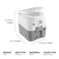 Dometic 976 Portable Toilet – Full-Size Push-Button Flush (5 Gallons) - Poptop World 