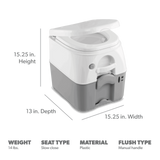 Dometic 976 Portable Toilet – Full-Size Push-Button Flush (5 Gallons) - Poptop World 