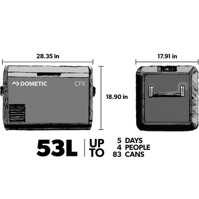 Dometic CFX3 55IM Powered Cooler – 53L, Built-In Ice Maker, Freezer - Poptop World 