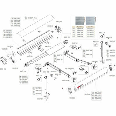 Fiamma F65S Awning Left Hand Winch Cover (Titanium) 98655-329