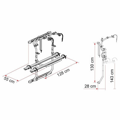 Fiamma Carry-Bike 200 Rack for Ram Promaster Vans Black 02094A26A