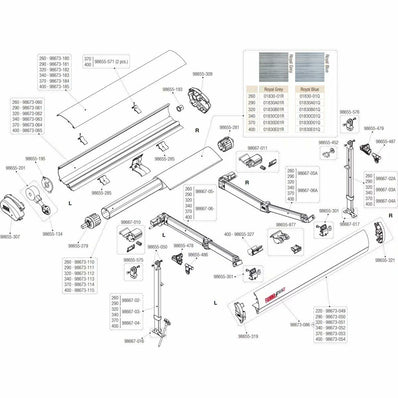 Fiamma F65S Awning Left Hand Winch Cover (Polar White) (98655-307)